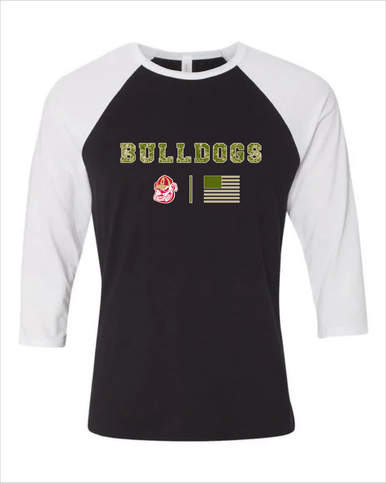 Thomasville Bulldogs Camo Flag Women's Baseball T-Shirt