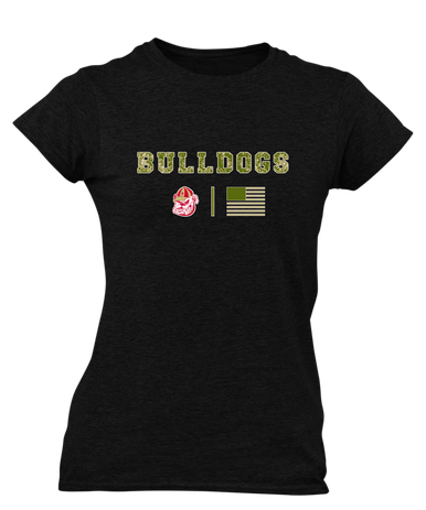 Thomasville Bulldogs Camo Flag Women's Premium SS T-Shirt