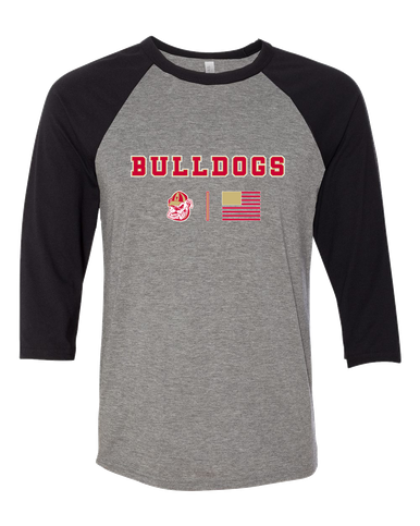 Thomasville Bulldogs Team Colors Flag Women's Baseball T-Shirt