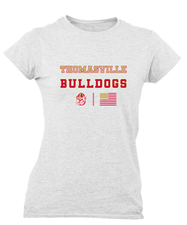 Thomasville Bulldogs Spirit Flag Women's Premium SS T-Shirt