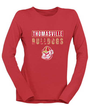Thomasville Bulldogs Mascot #9 Women's LS T-Shirt