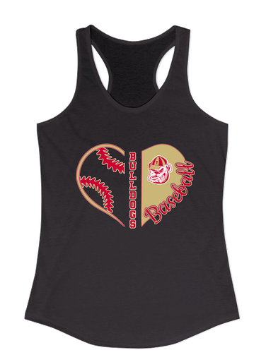 Thomasville Bulldogs Heart Baseball Women's Tank Top