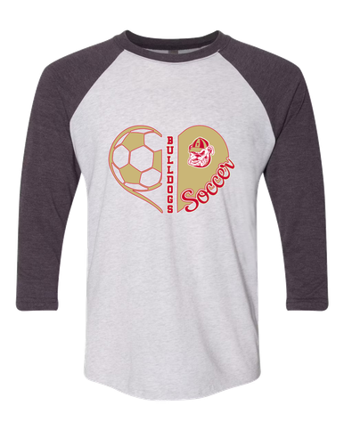 Thomasville Bulldogs Heart Soccer Women's Baseball T-Shirt