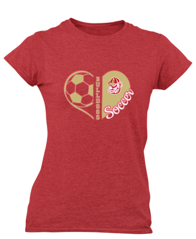 Thomasville Bulldogs Heart Soccer Women's SS T-Shirt