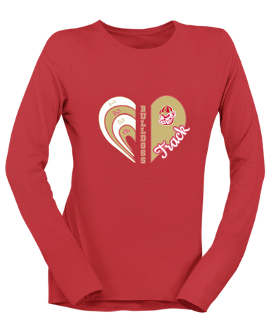Thomasville Bulldogs Heart Track Women's Premium LS T-Shirt