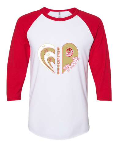 Thomasville Bulldogs Heart Track Women's Baseball T-Shirt