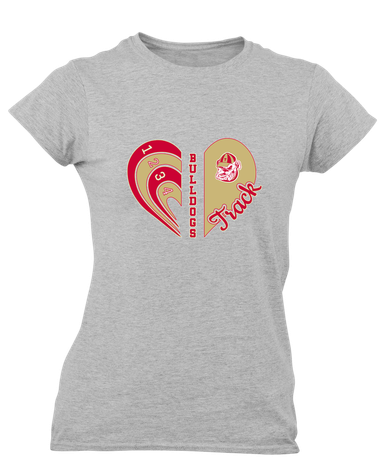 Thomasville Bulldogs Heart Track Women's SS T-Shirt