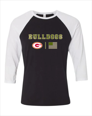 Goochland Bulldogs Camo Flag Women's Baseball T-Shirt