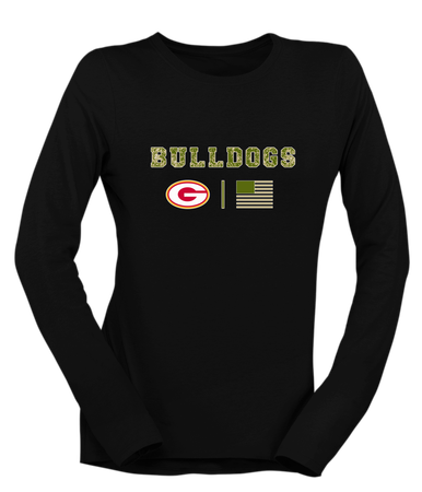 Goochland Bulldogs Camo Flag Women's Premium LS T-Shirt