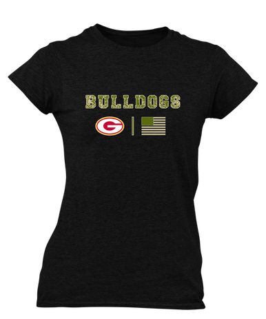 Goochland Bulldogs Camo Flag Women's Premium SS T-Shirt