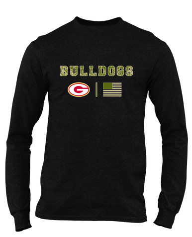 Goochland Bulldogs Camo Flag Men's LS T-Shirt