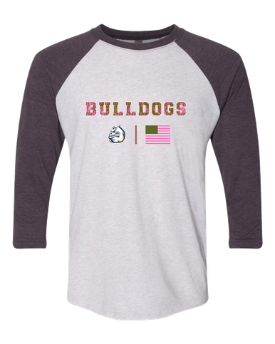 Fairdale Bulldogs Pink Camo Flag Women's Baseball T-Shirt