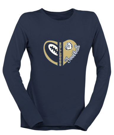 Fairdale Bulldogs Heart Football Women's Premium LS T-Shirt