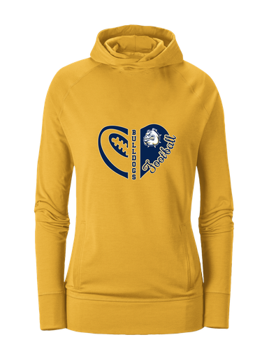 Fairdale Bulldogs Heart Football Women's Hoodie