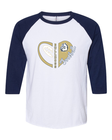 Fairdale Bulldogs Heart Football Women's Baseball T-Shirt