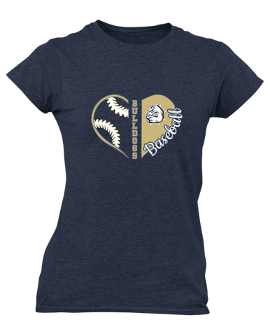 Fairdale Bulldogs Heart Baseball Women's Premium SS T-Shirt