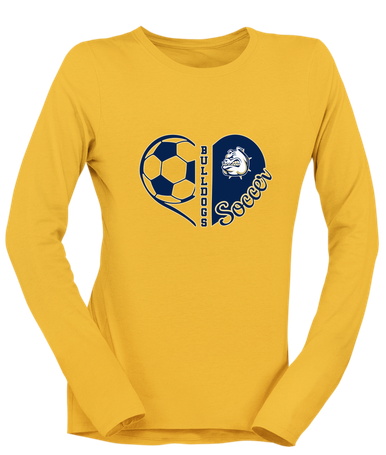 Fairdale Bulldogs Heart Soccer Women's LS T-Shirt
