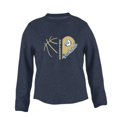 Fairdale Bulldogs Heart Basketball Women's Sweatshirt