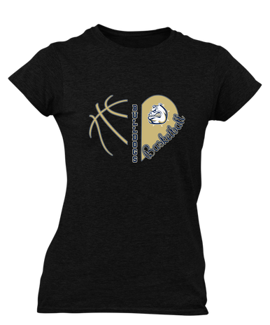 Fairdale Bulldogs Heart Basketball Women's SS T-Shirt