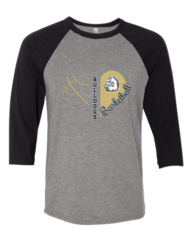 Fairdale Bulldogs Heart Basketball Women's Baseball T-Shirt