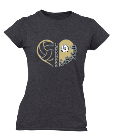 Fairdale Bulldogs Heart Volleyball Women's Premium SS T-Shirt