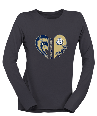 Fairdale Bulldogs Heart Track Women's LS T-Shirt
