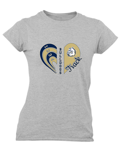 Fairdale Bulldogs Heart Track Women's SS T-Shirt