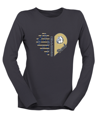 Fairdale Bulldogs Heart Band Women's Premium LS T-Shirt