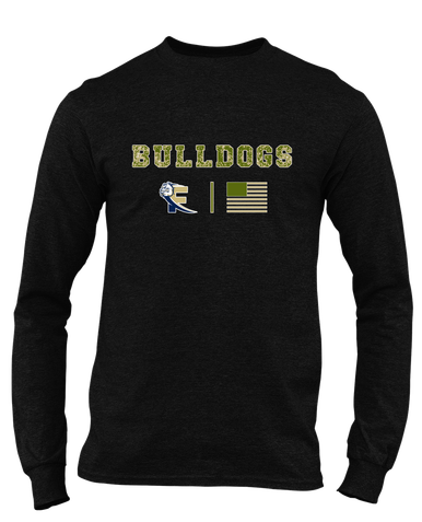 Fairdale Bulldogs Block F Camo Flag Men's LS T-Shirt