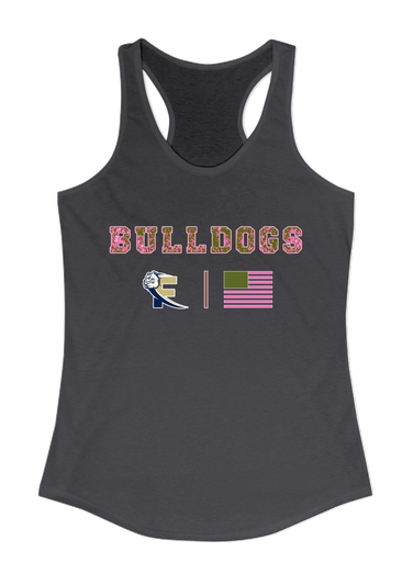 Fairdale Bulldogs Block F Pink Camo Flag Women's Tank Top