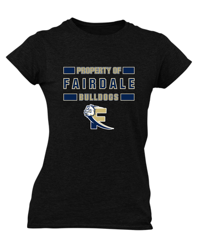 Fairdale Bulldogs Block F Property Of Women's Premium SS T-Shirt
