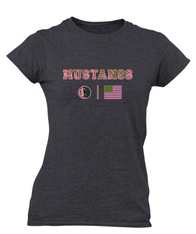 Morrow Mustangs Pink Camo Flag Women's Premium SS T-Shirt