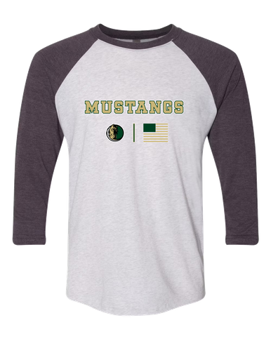 Morrow Mustangs Team Colors Flag Men's Baseball T-Shirt