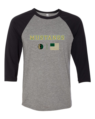 Morrow Mustangs Team Colors Flag Women's Baseball T-Shirt