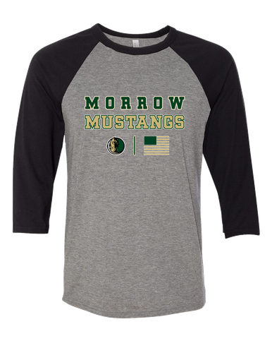 Morrow Mustangs Spirit Flag Men's Baseball T-Shirt