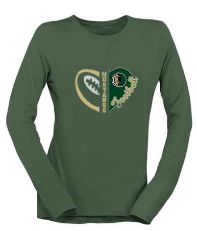 Morrow Mustangs Heart Football Women's Premium LS T-Shirt