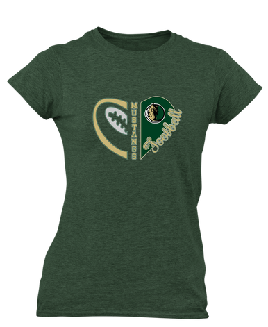 Morrow Mustangs Heart Football Women's SS T-Shirt