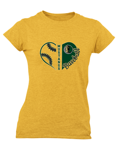 Morrow Mustangs Heart Baseball Women's Premium SS T-Shirt