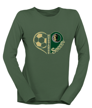 Morrow Mustangs Heart Soccer Women's LS T-Shirt
