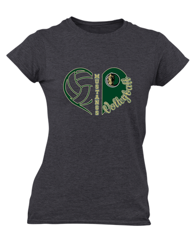 Morrow Mustangs Heart Volleyball Women's Premium SS T-Shirt