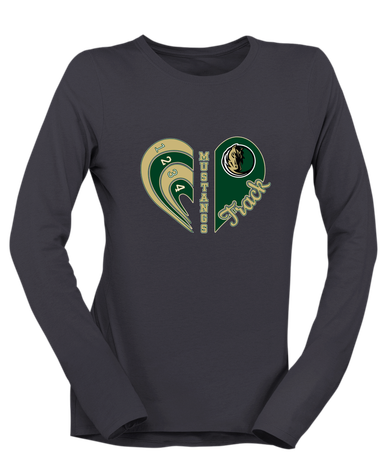 Morrow Mustangs Heart Track Women's LS T-Shirt