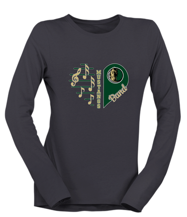 Morrow Mustangs Heart Band Women's Premium LS T-Shirt