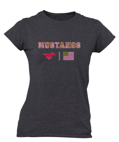 Coronado Mustangs Pink Camo Flag Women's SS T-Shirt