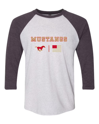 Coronado Mustangs Team Colors Flag Men's Baseball T-Shirt