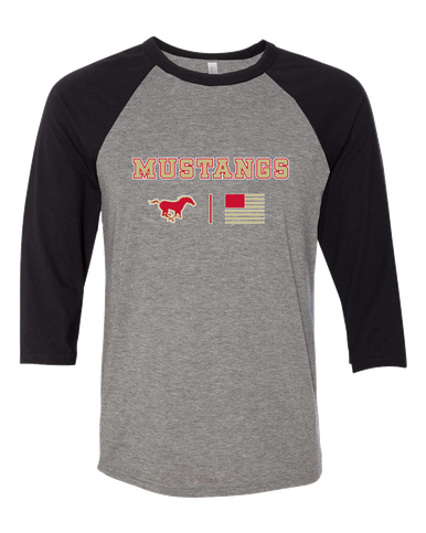 Coronado Mustangs Team Colors Flag Women's Baseball T-Shirt