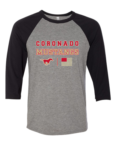 Coronado Mustangs Spirit Flag Men's Baseball T-Shirt