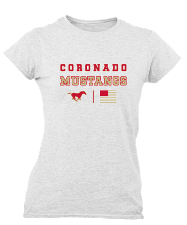Coronado Mustangs Spirit Flag Women's Premium SS T-Shirt
