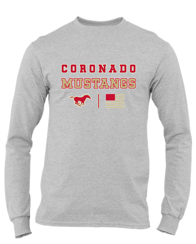 Coronado Mustangs Spirit Flag Men's Premium LS T-Shirt
