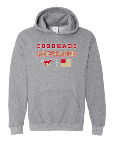 Coronado Mustangs Spirit Flag Men's Hoodie