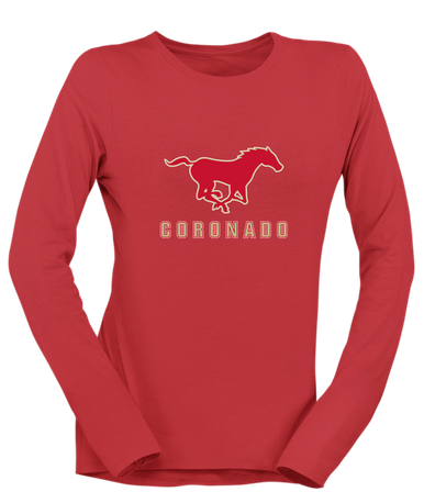 Coronado Mustangs Mascot #2 Women's LS T-Shirt